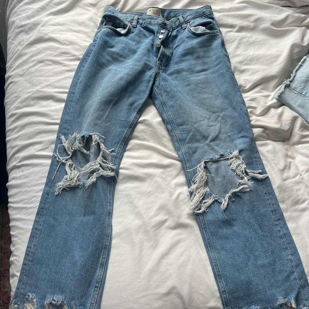 Free people Distressed Blue Jeans